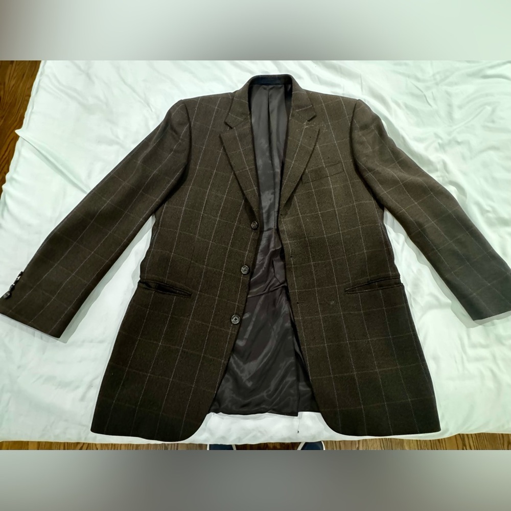 Men's Burberry Brown Checkered Sport Coat